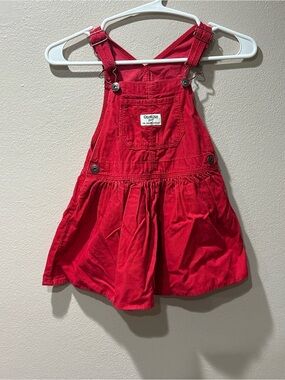 OshKosh B'gosh Red Corduroy overall Dress for toddler girls